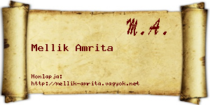 Mellik Amrita névjegykártya